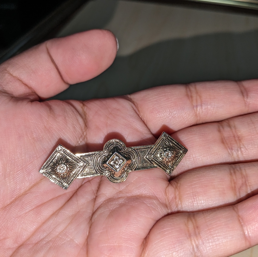COPY - Art Deco Bar Brooch Vintage goldtone the 30s